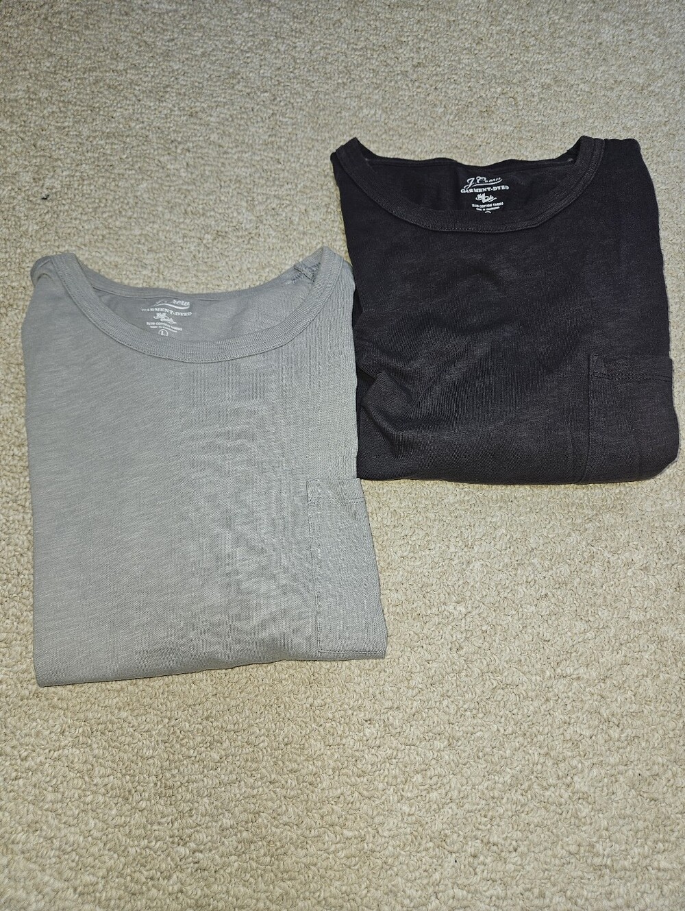 Lot Of 2-J Crew Men's Slub Cotton Yarns Crewneck Casaual Comfort TShirts Large